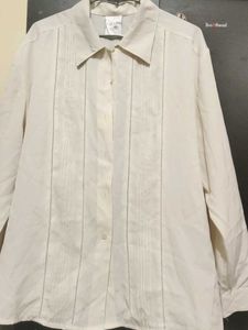 Cream Pintuck Kurta Shirt