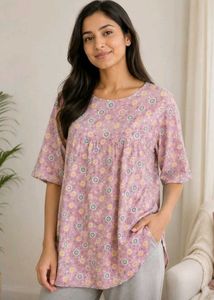 Pink Floral lounge top