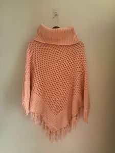 Chic Pink Poncho Sweater