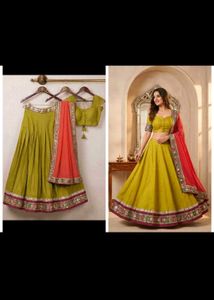 yellow lehnga choli with matching bangles free