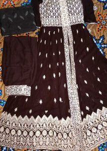Embroidered Anarkali Kurta Set with Dupatta