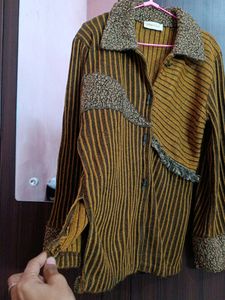 Unique Striped Textured Cardigan