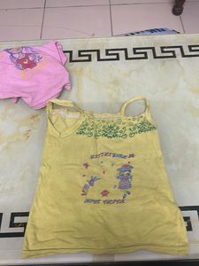 Girls Cotton Sleeveless Tops – Set of 3
