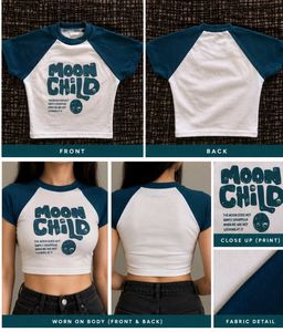 Moon Child Cropped Graphic T-Shirt