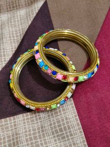 Vibrant Beaded Bangles Set