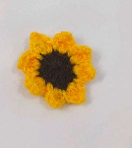 Handmade Crochet Sunflower Hair Clip