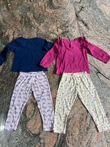 Cute Girls Pajama Set 2 Pack