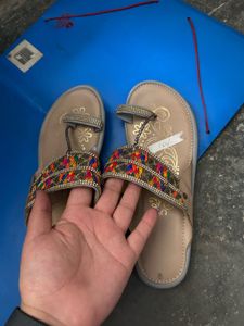 one time worn only /Embellished Flat Sandals