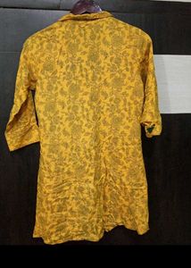 Yellow Floral Print Kurta