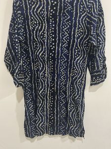 Stylish Blue Bandhani Print Kurta
