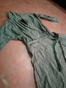 Elegant Dark Green Wrap Dress