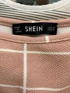 Shein Pink Grid Crop Top size S