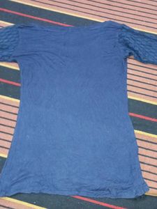 Mango Basics Blue Full Sleeves innerwearTop