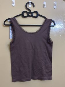 Zudio Brown Lace Trim Camisole Top