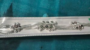 Women Anklet Green Stone Design