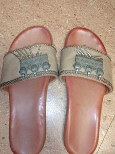Embellished Tan Slides