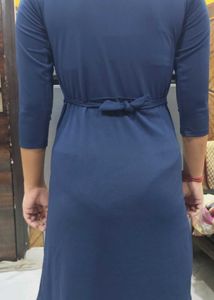 Navy Blue Belted Bodycon Dress