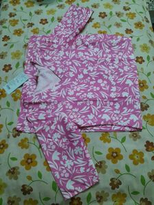 Pink Floral Print Cotton Kurta