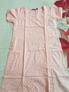 Peach Printed Kurta