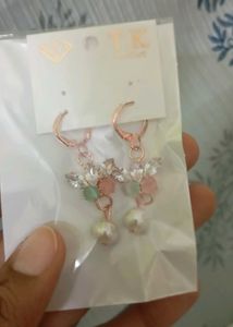 Elegant Pearl & Gemstone Drop Earrings