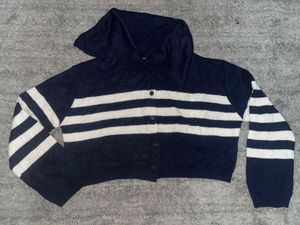 Mixxo Korean Sailor Collar Striped Cardigan – Cute