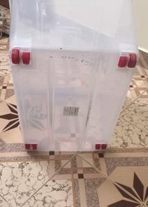 Clear Storage Box with Wheels