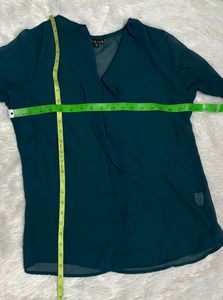Besiva Green Ruffle Top( Women's)