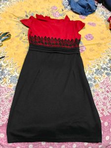 Chic Red and Black Dress