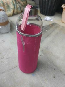 unused Pink "My Bottle" Glass Water Bottle