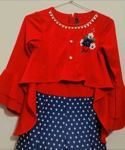 Red🔴 Blue🔵 Winter Dress For 12- 14 Year Gir