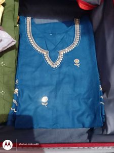 new Elegant Teal Kurta Set with Embroidery