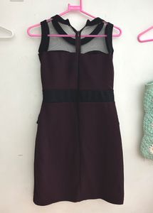 Stylish Net Neck Bodycon Dress