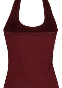 Chic Burgundy Halter Neck Smocked Top