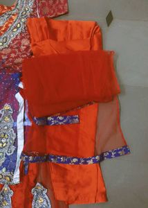 Beautiful Red &amp; Blue Lehenga Choli Set