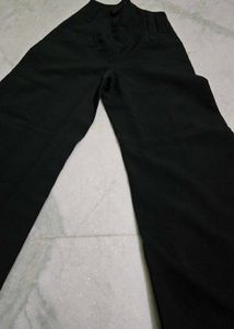 Wide Leg Slit Black Pants