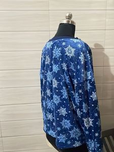 2xl Nautica Cozy Snowflake Print Long Sleeve Top