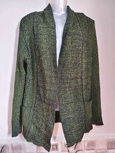 Stylish Green Textured Cardigan