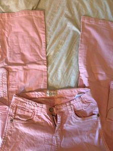 celebrity brand cute pink cargo jeans