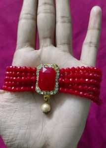 Beaded Combo Choker Necklace With No Earings