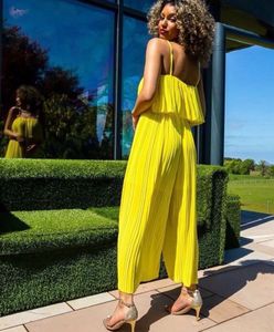 Chic Pleated Yellow Jumpsuit