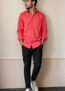 🔥 Stylish Red Full Sleeve Men's Casual Shirt | Si