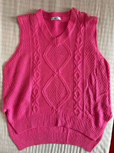 Hot Pink Knit Sweater Vest