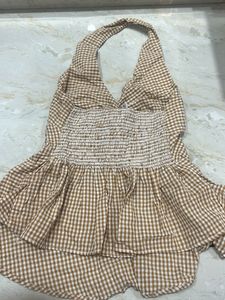 Cute Gingham Halter Romper