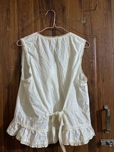 White cottage core shirt