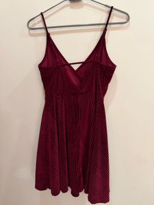 Forever 21 Velvet Striped A-Line Mini Dress