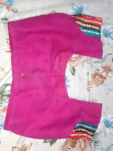 Elegant Pink Striped Saree