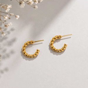 Twisted Gold Hoop Earrings