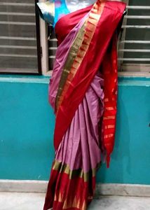 Beautiful pink silk saree