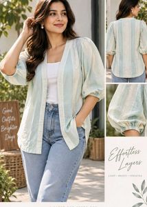 Structured Striped Shrug