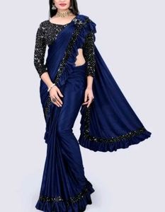 Elegant Navy Blue Saree